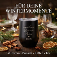 Personalisierter Glühwein Thermobecher mit Gravur, HokusPokus Glühwein Modus, Edelstahlbecher Geschenkidee Weihnachten, Mitarbeiter Geschenk