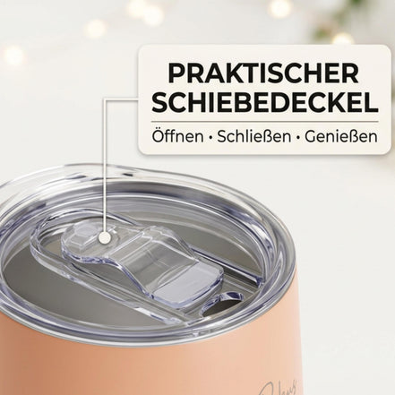 Personalisierter Glühwein Thermobecher mit Gravur, HokusPokus Glühwein Modus, Edelstahlbecher Geschenkidee Weihnachten, Mitarbeiter Geschenk