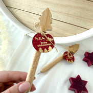 Weihnachts Kugelschreiber aus Bambus mit Gravur – Gastgeschenk Weihnachten, Mitarbeitergeschenk, Mitgebsel, Adventskalender Füllung