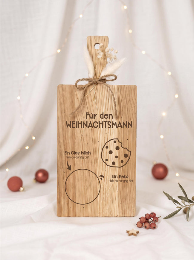 Weihnachtsmann Brett für Milch & Keks | Nikolausbrett für Kinder | Weihnachtsbrett | Weihnachtsritual Familie | Geschenk Weihnachten