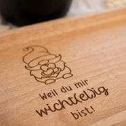 Weihnachtsgeschenk – Weil du mir wicht(el)ig bist – Wichtelgeschenk mit Gravur – Holztablett Weihnachten – Geschenk Mitarbeiter Kollegen