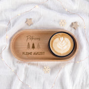 Personalisiertes Weihnachtsgeschenk – Kleine Auszeit mit Name – Holztablett mit Gravur – Geschenk Weihnachten für Mitarbeiter Kollegen