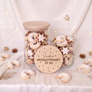 Personalisierte Plätzchendose Weihnachtsmarkt to go mit Name | Weihnachtsgeschenk | Keksdose | Mitarbeiter Geschenk Weihnachten