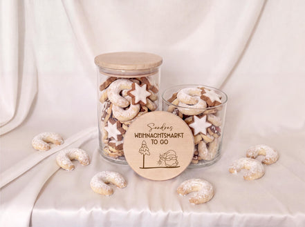 Personalisierte Plätzchendose Weihnachtsmarkt to go mit Name | Keksdose Weihnachten | Mitarbeiter Geschenk | Weihnachtsgeschenk