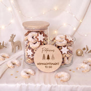 Personalisierte Plätzchendose Weihnachtsmarkt to go mit Name | Keksdose Weihnachten | Weihnachtsgeschenk | Mitarbeiter Geschenk