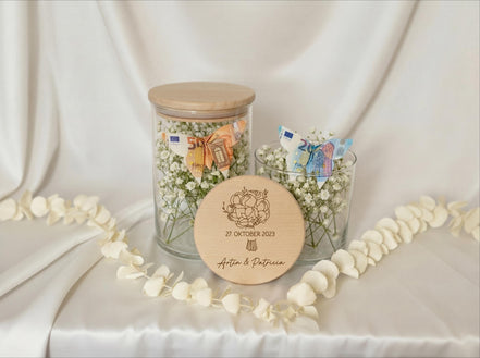 Hochzeit Geschenk personalisiert | Geldgeschenk Hochzeit mit Namen & Datum | Hochzeitsgeschenk personalisiert | Geschenk Brautpaar