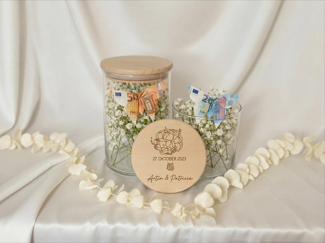 Hochzeit Geschenk personalisiert | Geldgeschenk Hochzeit mit Namen & Datum | Hochzeitsgeschenk personalisiert | Geschenk Brautpaar