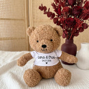 Geschenk Jahrestag personalisiert – Teddybär mit Namen & Datum – Geschenk Hochzeitstag für Paare – Partner Geschenk Liebe, Weihnachten