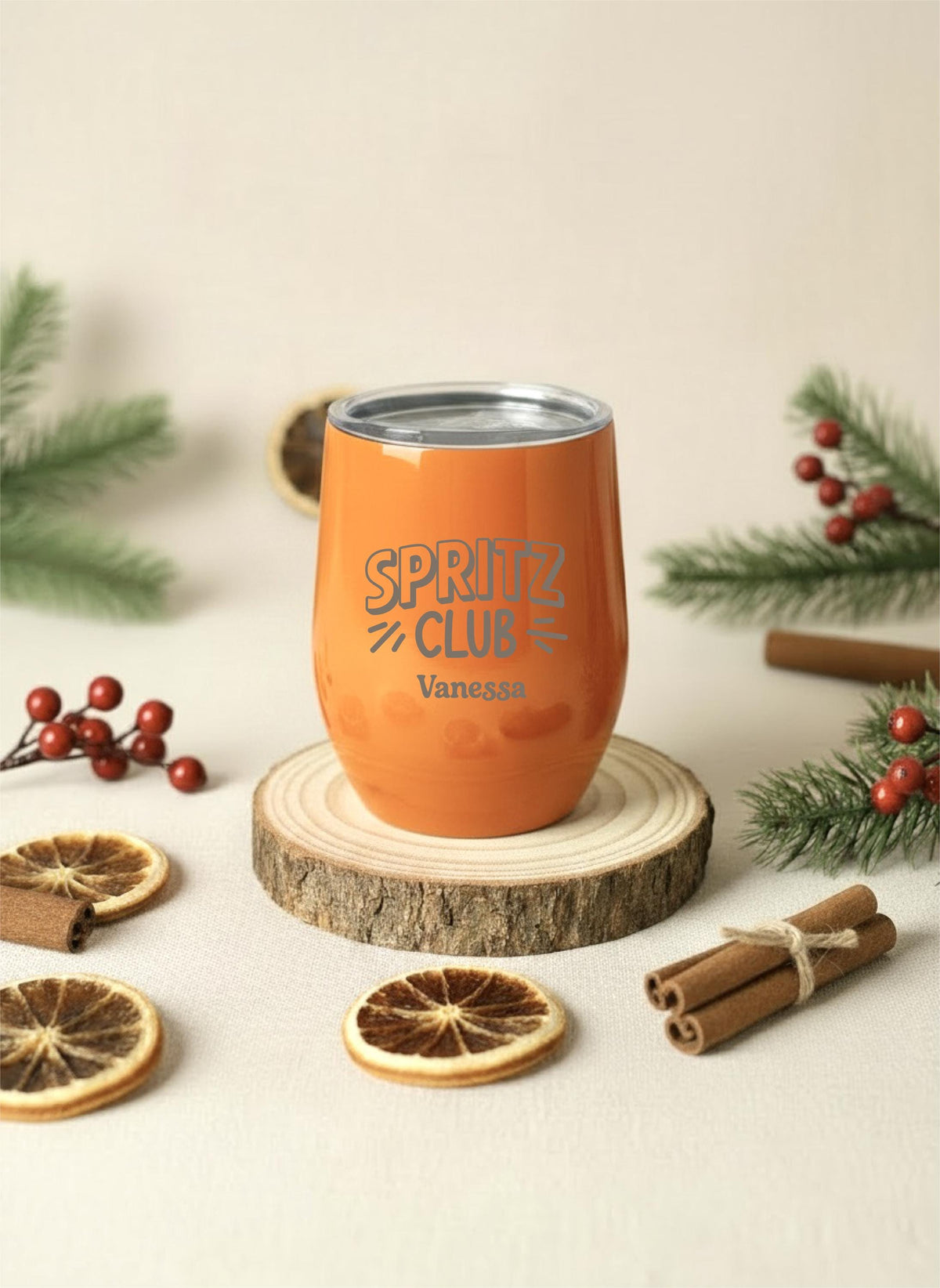 Personalisierter Spritz Club Thermobecher mit Name – Weihnachtsgeschenk für Frauen – Edelstahl Becher – Geschenk Freundin Kollegin 354ml