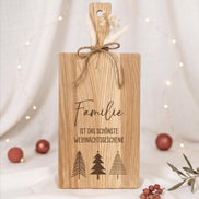 Weihnachtsgeschenk Schneidebrett • Holzbrett Eiche „Familie ist das schönste Weihnachtsgeschenk“ • Geschenk Weihnachten • Familiengeschenk