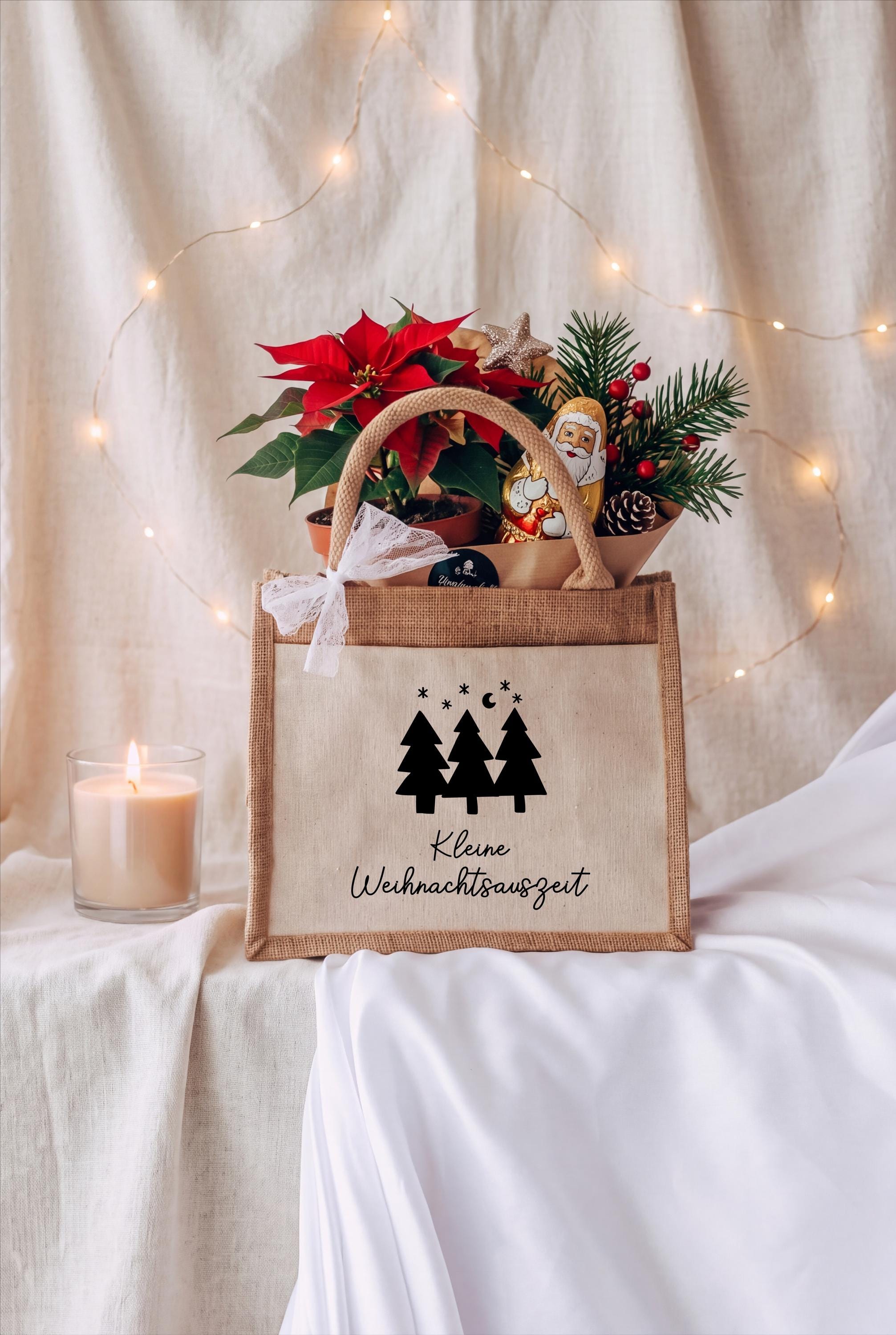 Wichtelgeschenk Weihnachten | Jutetasche Kleine Weihnachtsauszeit | Weihnachtsgeschenk Mitarbeiter Kollegin | Geschenktasche, Gastgeschenk