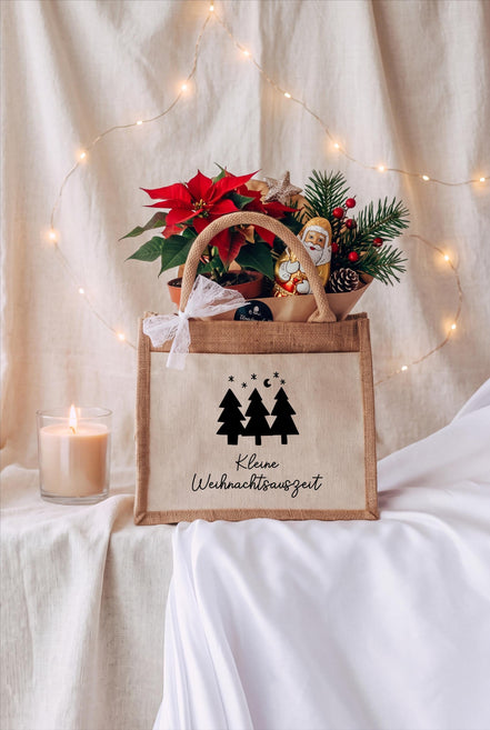 Wichtelgeschenk Weihnachten | Jutetasche Kleine Weihnachtsauszeit | Weihnachtsgeschenk Mitarbeiter Kollegin | Geschenktasche, Gastgeschenk