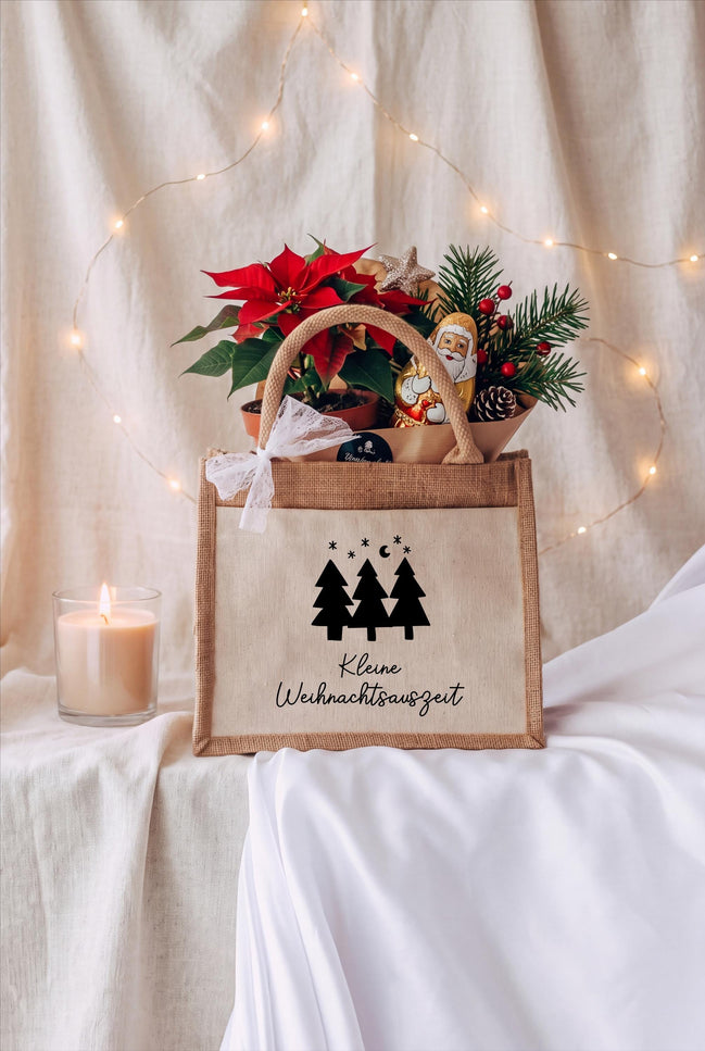 Wichtelgeschenk Weihnachten | Jutetasche Kleine Weihnachtsauszeit | Weihnachtsgeschenk Mitarbeiter Kollegin | Geschenktasche, Gastgeschenk