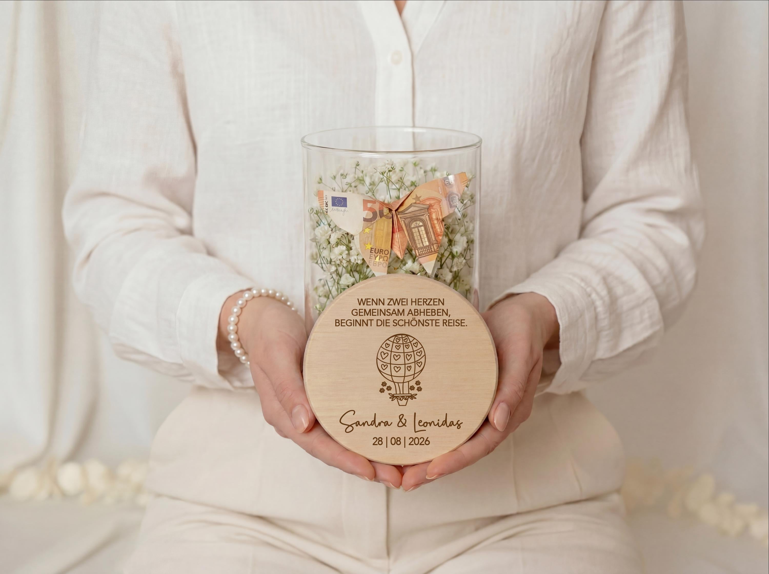 Hochzeit Geschenk personalisiert mit Namen | Geldgeschenk Hochzeit | Hochzeitsgeschenk Brautpaar | Geschenk Hochzeit mit Datum