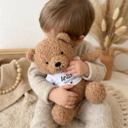 Geburtsgeschenk personalisiert – Kuscheltier mit Name & Geburtsdatum – Teddybär personalisiert – Baby Geschenk zur Geburt, Babyparty