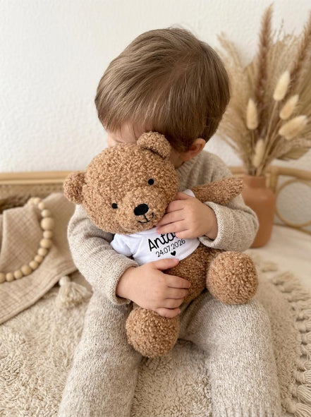 Geburtsgeschenk personalisiert – Kuscheltier mit Name & Geburtsdatum – Teddybär personalisiert – Baby Geschenk zur Geburt, Babyparty