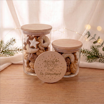 Plätzchendose Weihnachten „Ein Weihnachtsgruß“ | Mitarbeiter Geschenk Weihnachten | Plätzchenglas | Geschenk Kollegen & Team