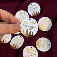 Weihnachtsetiketten Anhänger Gold – Geschenkanhänger Weihnachten, Weihnachtspost Etiketten Weihnachtsgeschenk verpacken, 20er Ser Etiketten