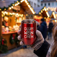 Glühweinbecher Thermobecher „Glühweinchen“ – Edelstahl Becher mit Gravur – Weihnachtsmarkt Becher – Glühwein Geschenk Weihnachten