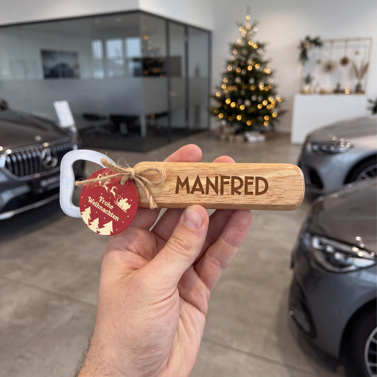 Weihnachtsgeschenk Flaschenöffner mit Gravur – personalisierter Flaschenöffner mit Name – Mitarbeiter Geschenk – Männergeschenk,