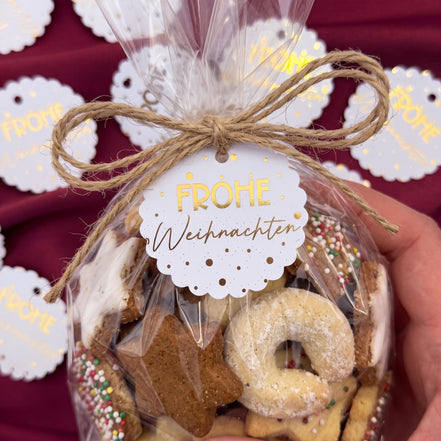 Frohe Weihnachten 20x Anhänger Gold – Geschenkanhänger Weihnachten, Etiketten Weihnachtsgeschenke, Gastgeschenk Deko, Goldene Schrift