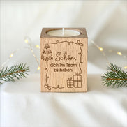 Team Geschenk Weihnachten – Mitarbeitergeschenk Teelichthalter Holz, Adventskalenderfüllung , Weihnachtsgeschenk Mitarbeiter, Gastgeschenk