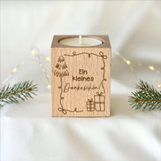 Kleines Dankeschön Weihnachten – Teelichthalter Holz, Mitarbeitergeschenk, Gastgeschenk & Mitgebsel, kleine Aufmerksamkeit für Kollegen