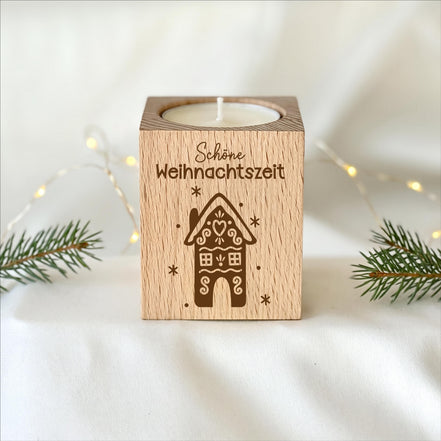 Gastgeschenk Weihnachten – Teelichthalter Holz, kleines Mitgebsel & Weihnachtsgeschenk, Mitarbeitergeschenk, Wichtelgeschenk, Kollegen