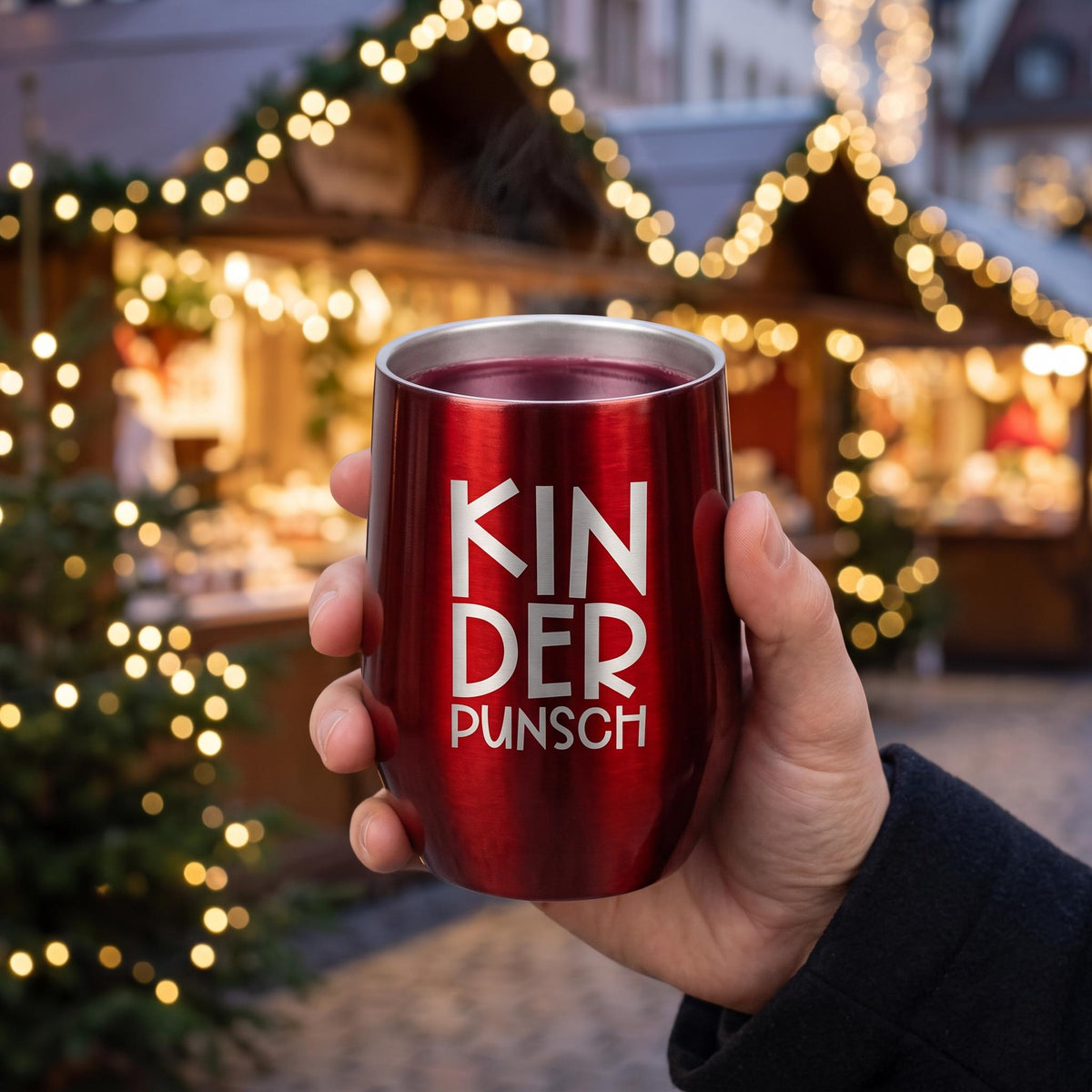 Kinderpunsch Becher Thermobecher – Edelstahl Becher mit Gravur – Weihnachtsmarkt Becher für Kinder – Weihnachtsgeschenk Weihnachten 354ml