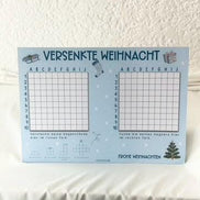 Versenkte Weihnacht, Schiffe versenken Spielblock DIN A4, 50 Blatt, Weihnachtsspiel, Adventskalender Füllung, Wichtelgeschenk, Teamgeschenk