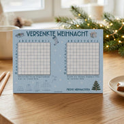 Versenkte Weihnacht, Schiffe versenken Spielblock DIN A4, 50 Blatt, Weihnachtsspiel, Adventskalender Füllung, Wichtelgeschenk, Teamgeschenk
