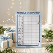 Knifflige Weihnachten Würfelspielblock DIN A5, 50 Seiten, Weihnachtsspiel Weihnachtsfeier, Wichtelgeschenk, Adventskalender Füllung
