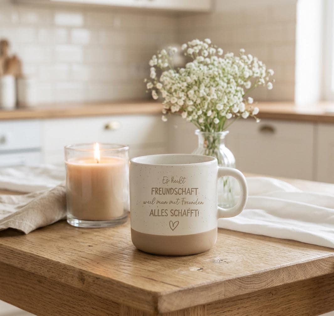 Freundschaftsgeschenk Tasse mit Spruch | Geschenk für Freundin | Es heißt Freundschaft | Geschenk zum Geburtstag | Weihnachten