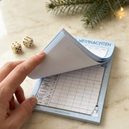 Knifflige Weihnachten Würfelspielblock DIN A5, 50 Seiten, Weihnachtsspiel Weihnachtsfeier, Wichtelgeschenk, Adventskalender Füllung