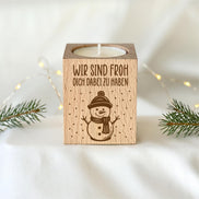 Mitarbeitergeschenk Weihnachten – Teelichthalter Holz, Team Geschenk für Kollegen, kleines Dankeschön & Wichtelgeschenk, Adventskalender