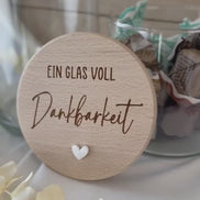 Ein Glas voll Dankbarkeit – Vorratsglas mit Gravur – Dankeschön Geschenk – Glas mit Holzdeckel, Vorratsglas, Keksdose, Danke Geschenk,