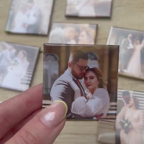 Personalisierte Fotomagnete 5x5 cm – 10er Set | Eigene Fotos | Gastgeschenk Hochzeit | Kühlschrankmagnete mit Bild | Erinnerung Dekoration