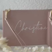 Personalisierte Kosmetiktasche altrosa mit Name – goldener Reißverschluss & Handschlaufe - Trauzeugin, Brautjungfer, Geschenk für Frauen