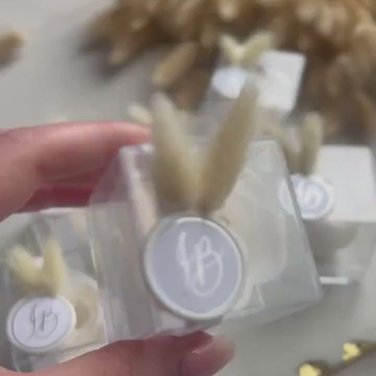 Gastgeschenk Hochzeit mit personalisiertem Wachssiegel - Rosenbox Rosenseife - Guest favor - Wedding favour