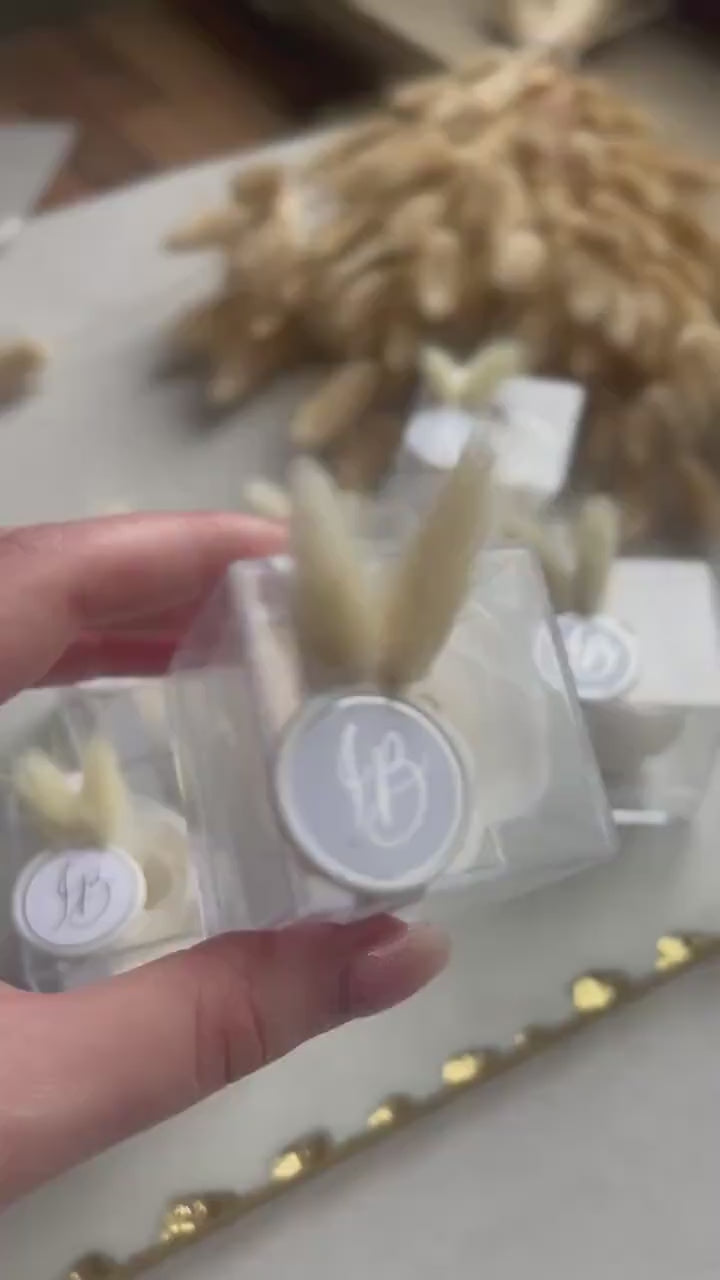 Gastgeschenk Hochzeit mit personalisiertem Wachssiegel - Rosenbox Rosenseife - Guest favor - Wedding favour