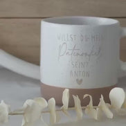 Willst du mein/e Patenonkel/Patentante sein Tasse – Patentante Geschenk – personalisierte Taufanfrage mit Name & Herz – Keramik 360 ml