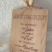 Geburtstagsgeschenk Holzbrett • Geburtstagsrezept Gravur • Holzbrett mit Spruch • Geschenk Geburtstag  • Personalisiertes Geschenk