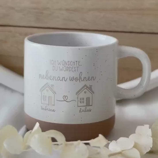 Ich wünschte du würdest nebenan wohnen Tasse – Freundschaft Geschenk – Beste Freundin Geschenk – Personalisierte Tasse mit Namen