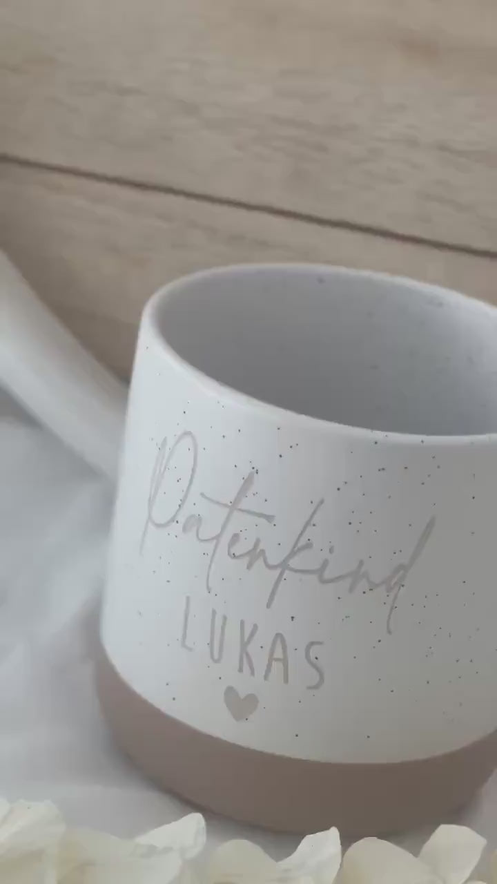 Tasse Patenkind mit Name & Herz – Geschenk Taufe Kind – personalisierte Keramiktasse graviert – Patengeschenk – 360 ml