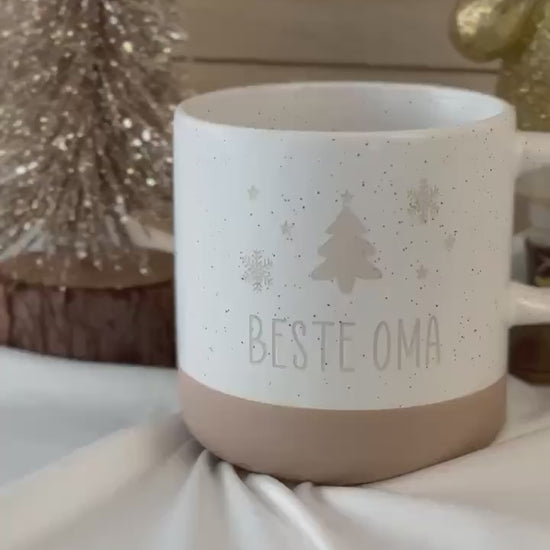 Weihnachtstasse Beste Oma Opa Mama Papa – Weihnachtsbaum  – personalisierte Keramiktasse Familie – Geschenk Weihnachten – Glühwein Tasse