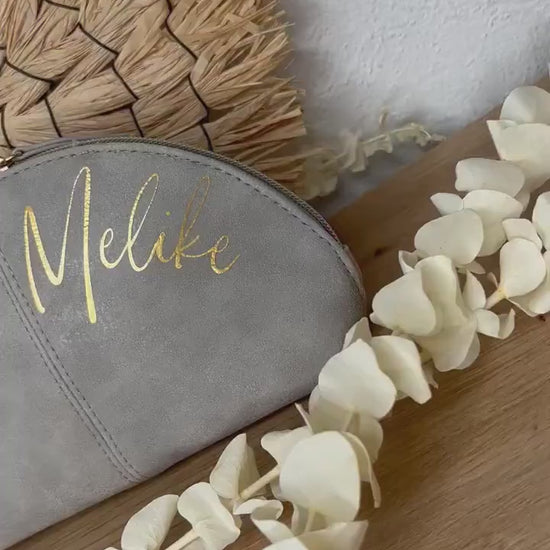 Personalisierte Kosmetiktasche mit Namen - make-up Tasche Geschenk Frau Mama Schwester - Trauzeugin Brautjungfer