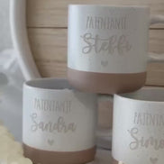 Patentante Patenonkel Tasse mit Name – personalisierte Keramiktasse – Geschenk zur Taufe Paten – Herz Gravur – 360 ml