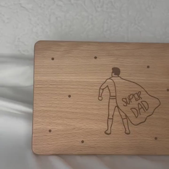 Vatertagsgeschenk Holz – Super Dad Brettchen – Geschenk Papa – Holzbrett mit Gravur – Superdad Geschenkidee