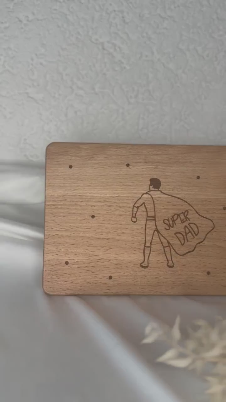 Vatertagsgeschenk Holz – Super Dad Brettchen – Geschenk Papa – Holzbrett mit Gravur – Superdad Geschenkidee