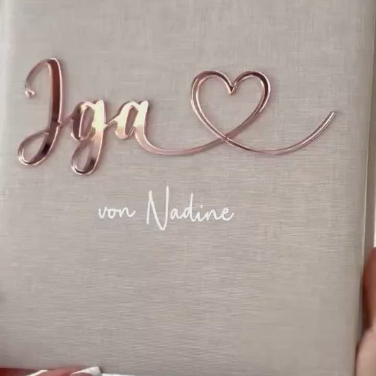 JGA Gästebuch personalisiert | Fotoalbum Junggesellinnenabschied | Acryl Schriftzug mit Herz | Geschenk Team Braut